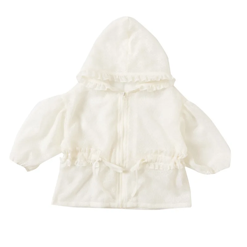 Подходящ е за момичета на 4-6 години, лятно слънцезащитно палто, тънка, свободна, удобна дишаща яке