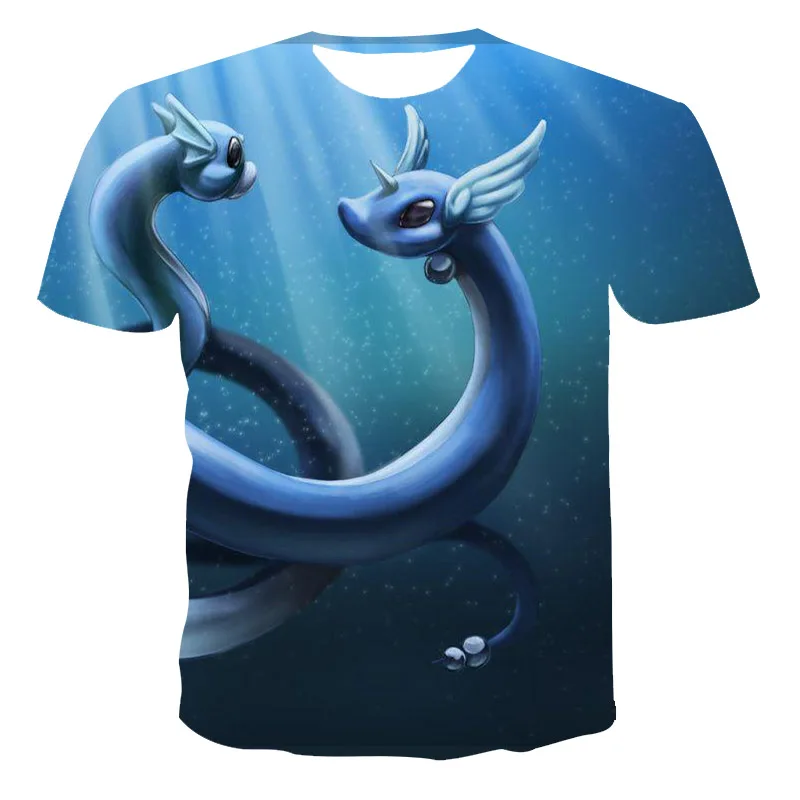 2023 Нова лятна тениска с изображение на летяща птица-чудовище с 3D модел за мъже, момчета и деца, популярна дишаща синя модна тениска с кръгло деколте
