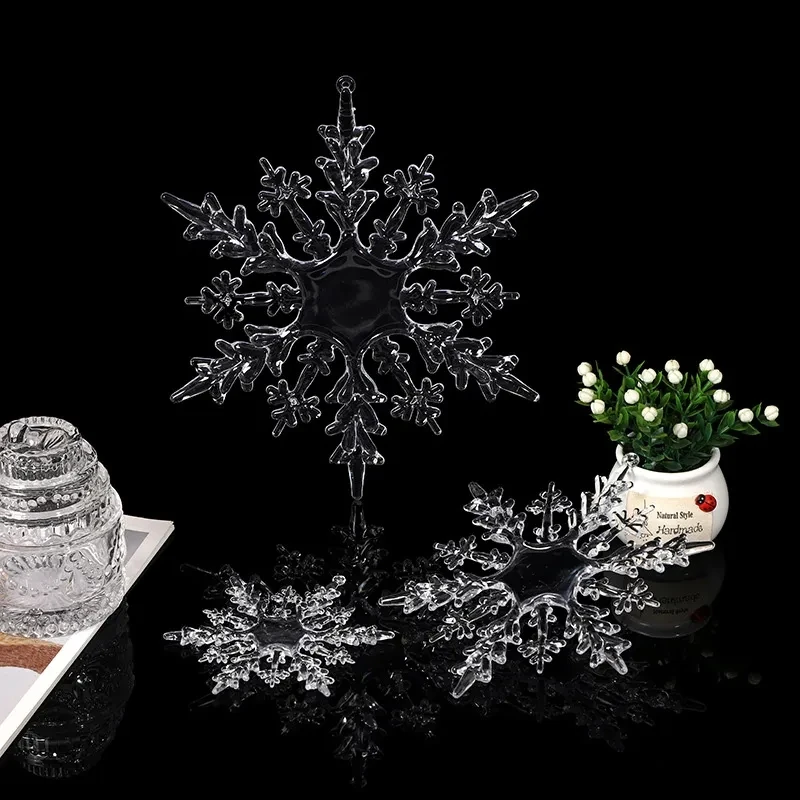 5шт Изкуствен Украшение във формата на Снежинки Имитация на Прозрачни Висулки във Формата На Снежинки Коледно Дърво Подвесное украса За Коледното парти