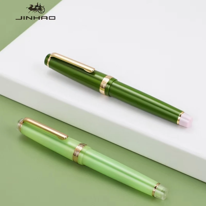 Луксозна писалка Jinhao 82, Прозрачна Акрилна дръжка Златист Съвет EF F, Офис и Ученически принадлежности, Чернильная писалка за писане