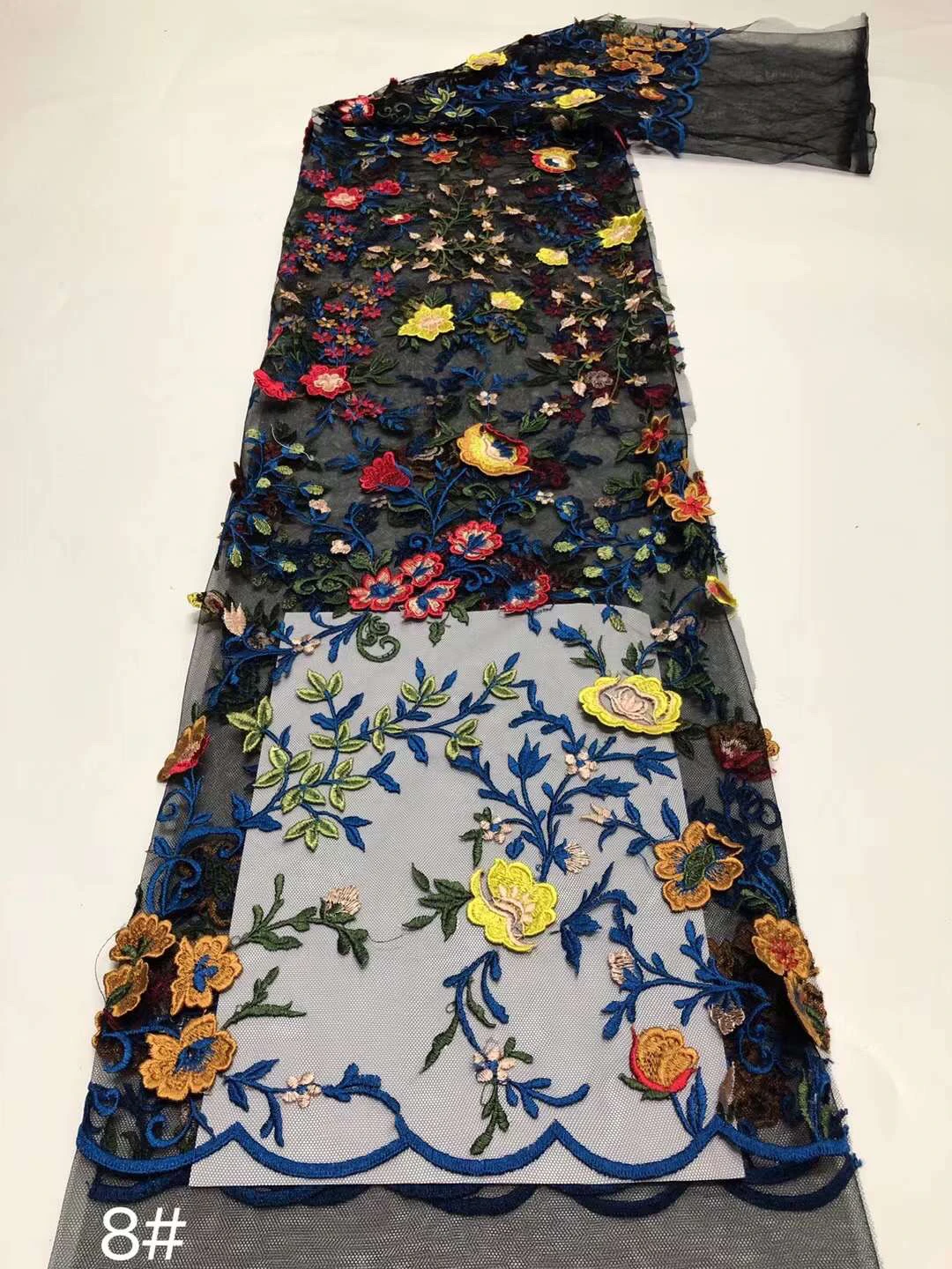 Най-новата Африканска Шевна тюлевая плат от Високо качество, луксозно бродерия 2023, Сетчатое дантела с разноцветни флорални вечерна рокля