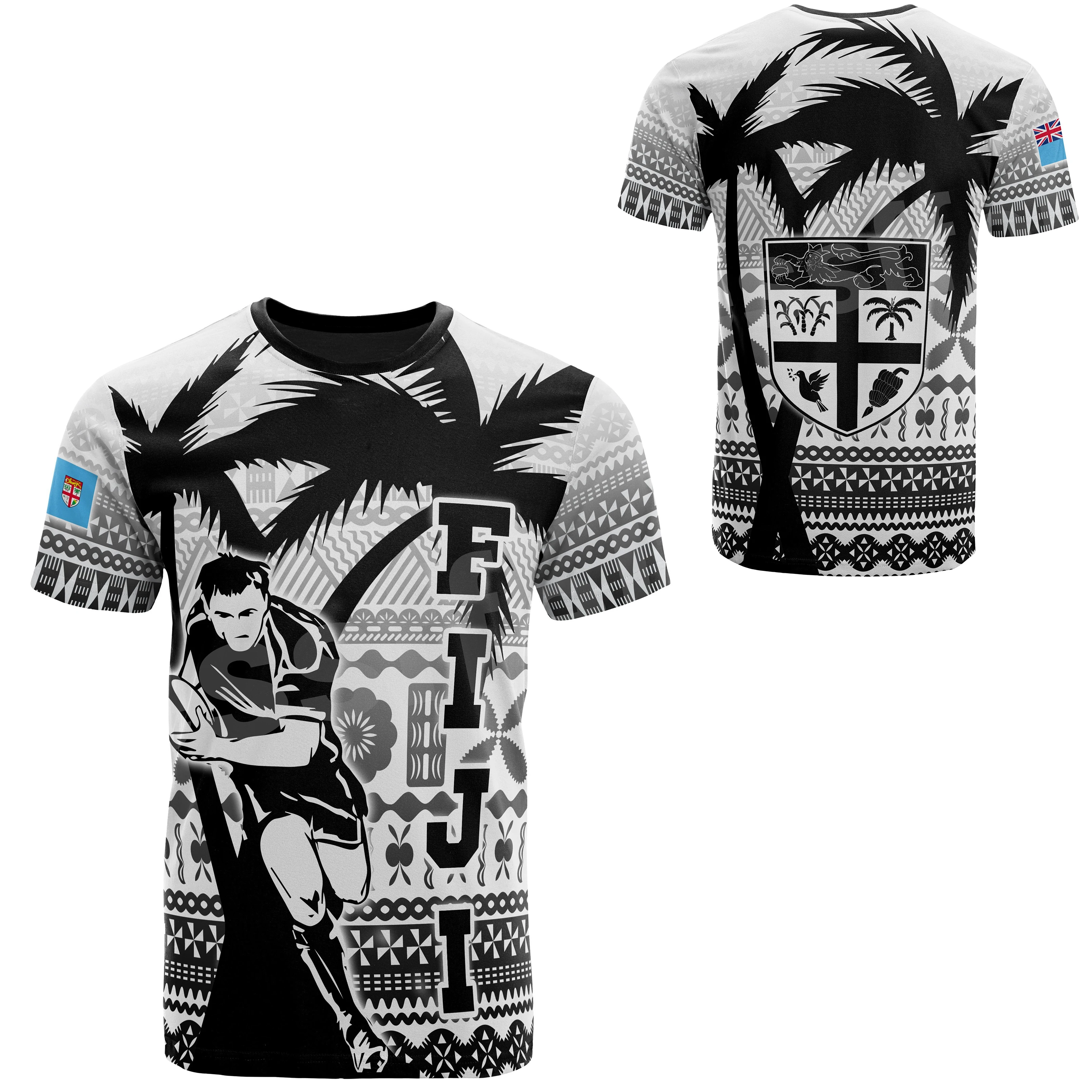 2023 Нов флаг Костенурки Полинезийски племе, Фиджи, ръгби, 3D печат, Ежедневни градинска облекло, тениски с къс ръкав за мъже и жени