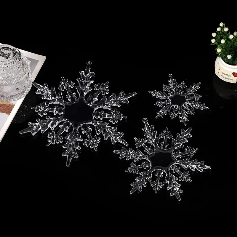 5шт Изкуствен Украшение във формата на Снежинки Имитация на Прозрачни Висулки във Формата На Снежинки Коледно Дърво Подвесное украса За Коледното парти