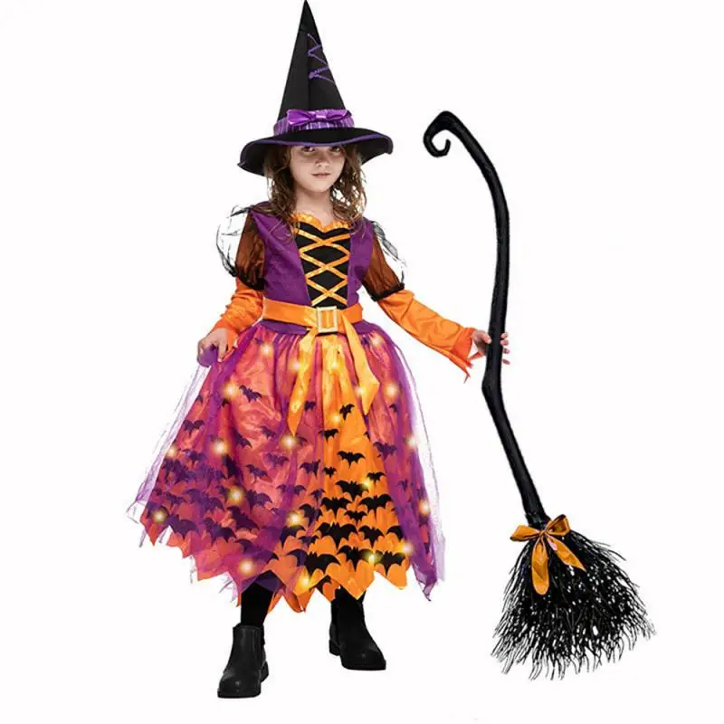 Зловеща метла вещица за Хелоуин с цветни ленти и е идеално за декорация на партита и забавен аксесоар за фотобудки 1/2/3шт
