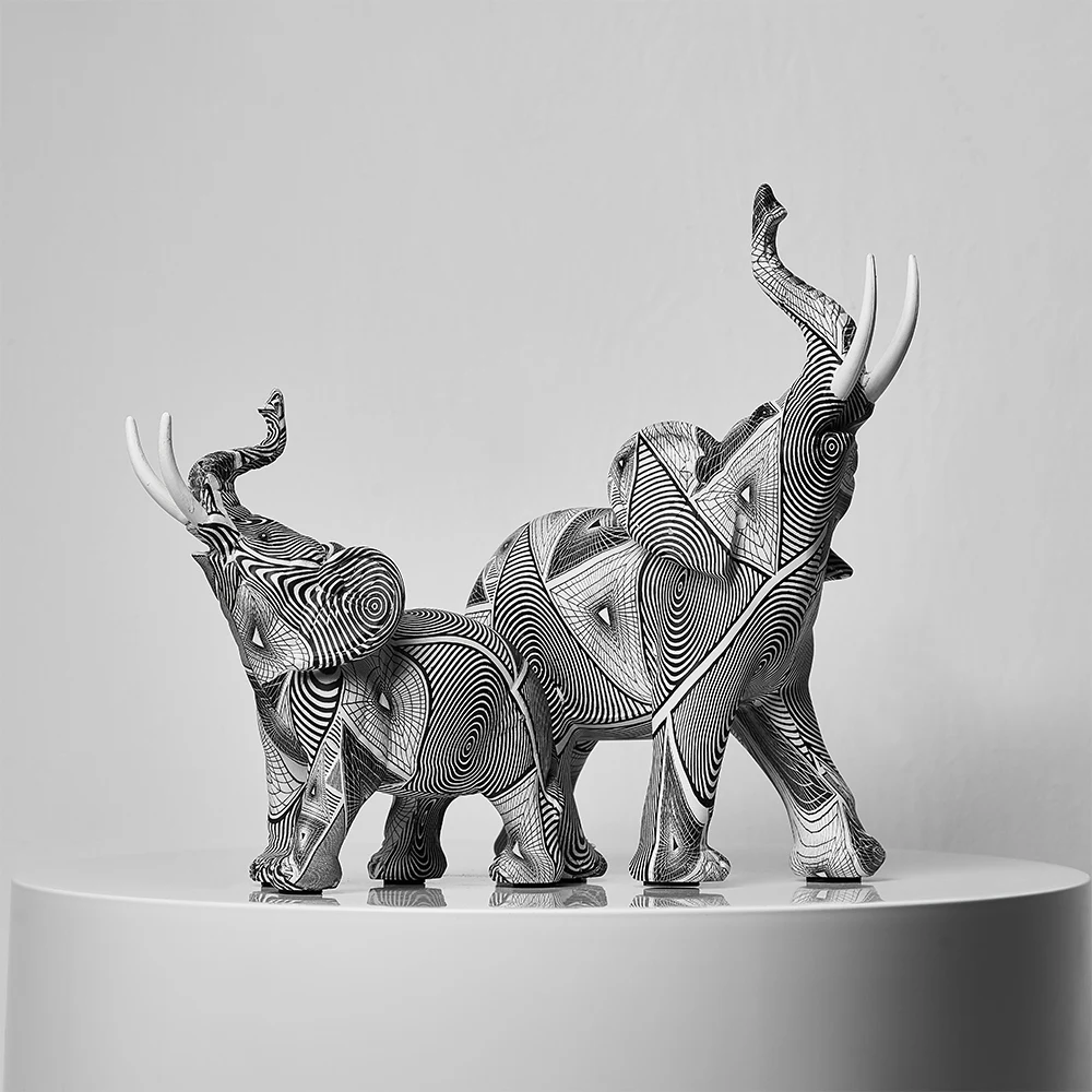 Класически художествени Скулптури на слонове, модерна декорация на дома, Статуи на животни от смола, Статуи за интериора в Скандинавски стил за Дневната, Декоративни