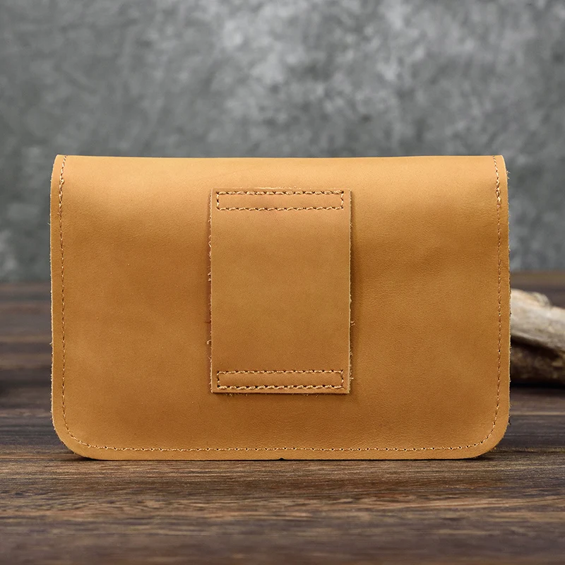 Модерен клатч от естествена кожа, чантата за мъже и жени, Реколта клатчи в ретро стил, в чантата си в ръка, на талията, с двойна употреба