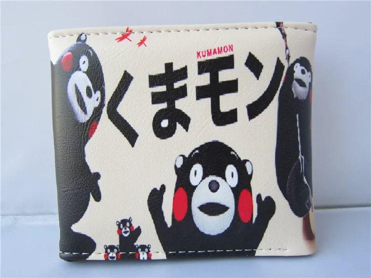 Японски талисман Кумамон ПУ Кратък чантата си Аниме държач за карти портфейл