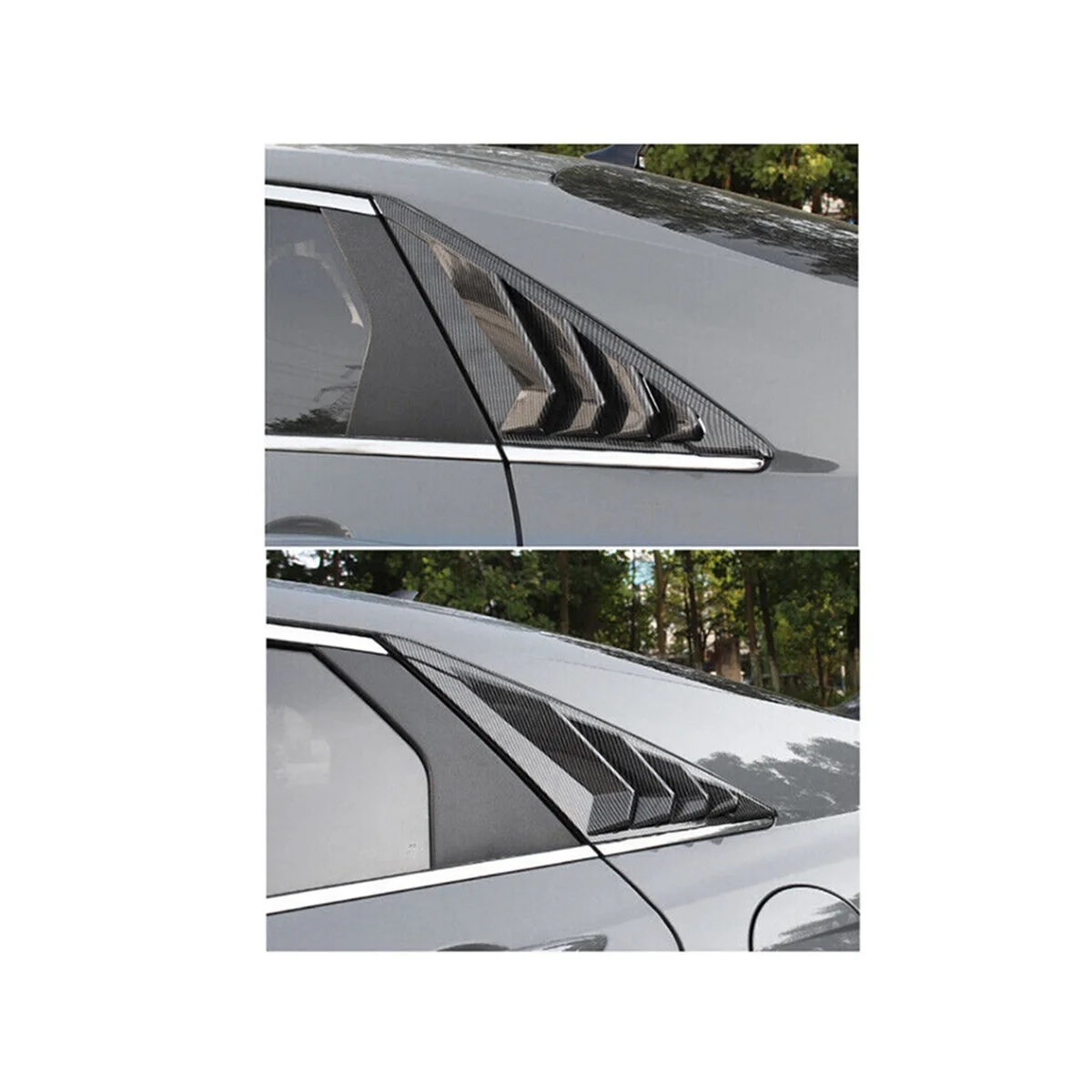 Отрежете капака Щори на една Четвърт от прозорците, изработени от въглеродни влакна в задната част за Hyundai Elantra 2021-2023