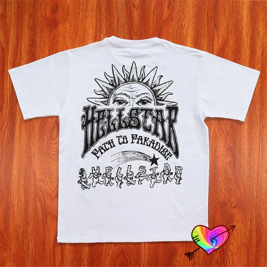 2023ss Тениска Hellstar Studios Dancing Stars За мъже И Жени, тениска с логото на Hellstar Bear в стил Хип-хоп, къс ръкав, Потници Оверсайз, отвор на вратата