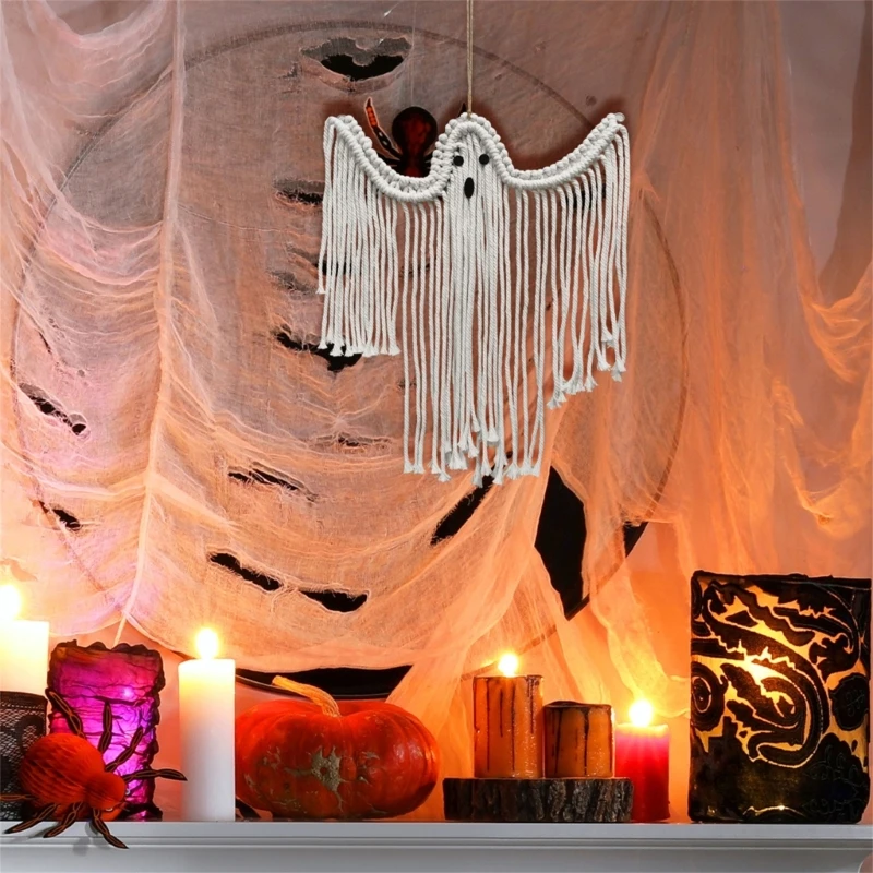 Гоблени на Хелоуин, накити ръчна изработка, Празничен декор от памучни нишки, вечерни аксесоари, ново записване