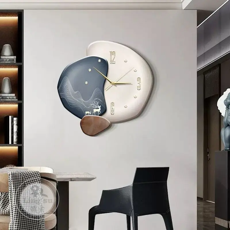 Модерна декорация на ресторанта, стенни часовници модел просто висококачествено монтиране на украса с часовник декорация трапезария е кухня часовници