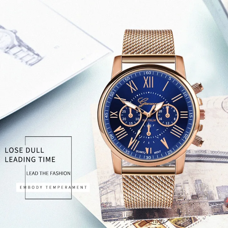 Модерни Ежедневни дамски часовник Glass Blue Eyes Меко Тела с Подходящи Модни Неутрални Часове на Едро За мъже и жени