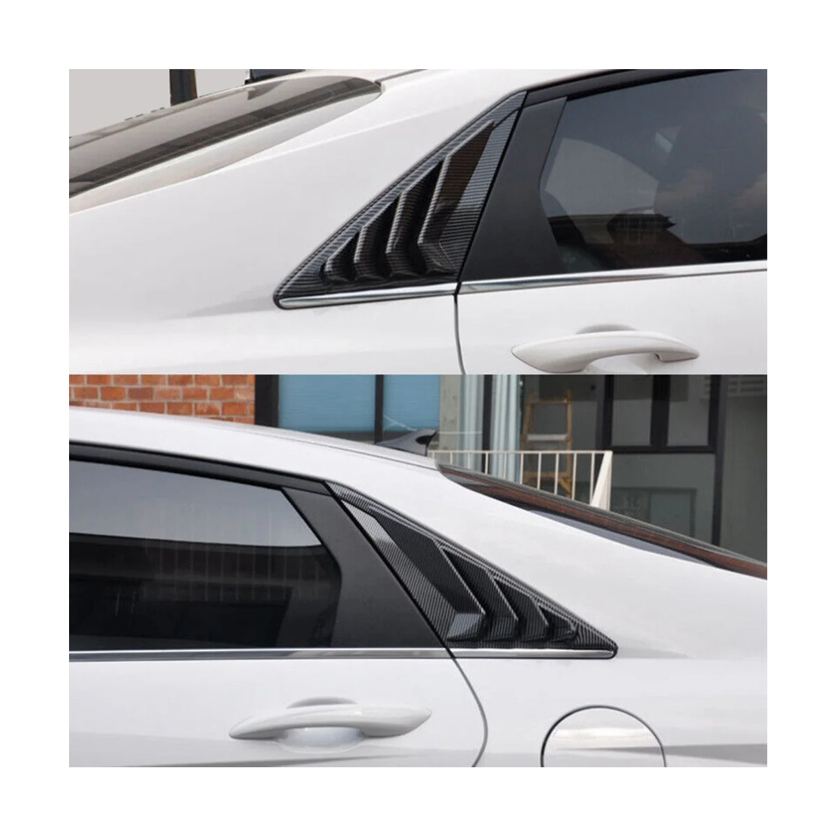 Отрежете капака Щори на една Четвърт от прозорците, изработени от въглеродни влакна в задната част за Hyundai Elantra 2021-2023